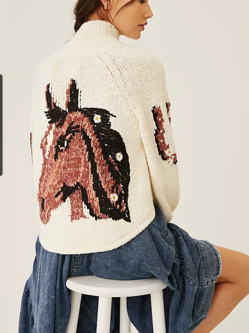 Anthropologie Pilcro Western Utility Sweater Jacket Horse - Picture 7 of 7